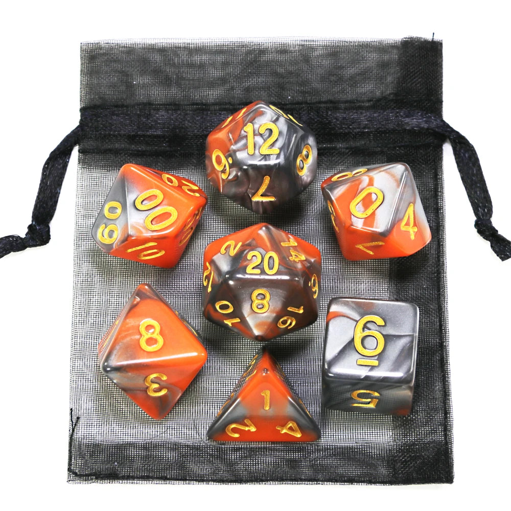 Dice DND Game Dice Role Dice Mixing Colours Dice Set With Bag 9 Different Styles Available For Portable RPG TRPG Games