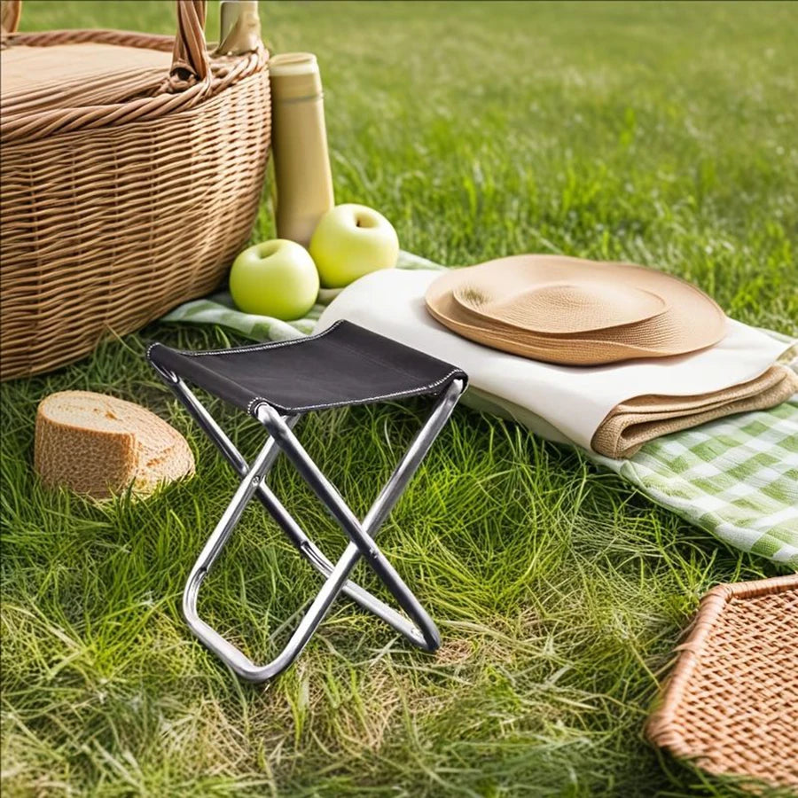 1pc Foldable Camping Stool Available In Both Large And Small Sizes, Suitable For Portable Use In Picnics, Beaches, And Gardens,