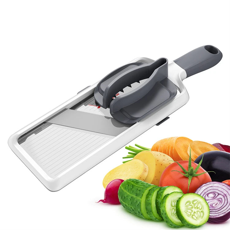 LMETJMA Multi Handheld Mandoline Slicer with Adjustable Stainless Steel Blade Kitchen Veggie Chopper Cheese Grater JT237