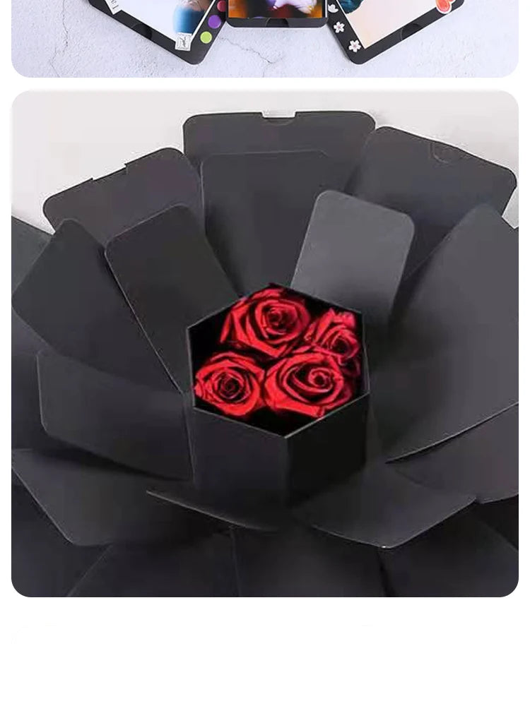 Hexagonal Surprise Blast Gift Box diy Handmade Album Birthday Valentine's Day Wedding Proposal Gift Memorial Album