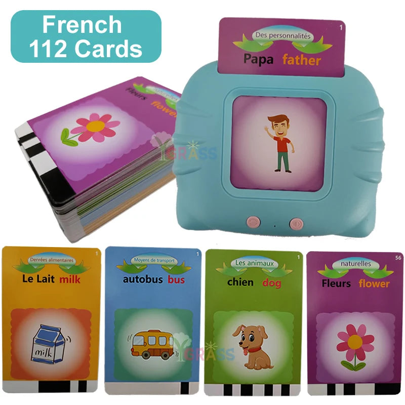 Alphabet Talking Flash Cards Educational Learning Interactive Memory Card Machine French Russian Italian Speech Toys For Kids