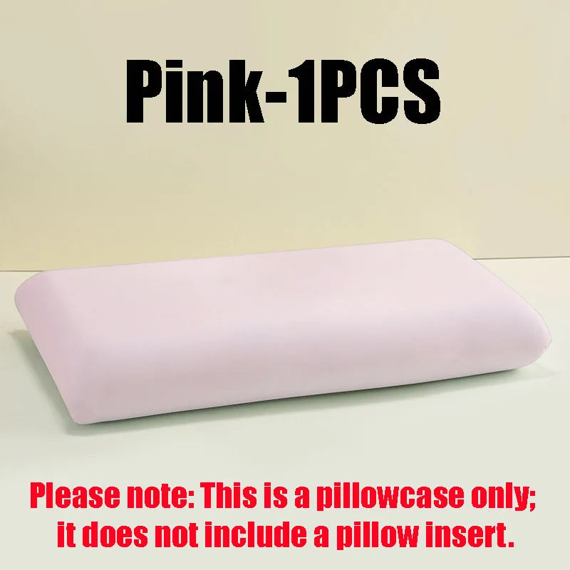 Summer Ice Silk Cooling Pillow Case, Open Style Elastic Edge Cover, Breathable Cool Feel Soft Pillow Protector for Better Sleep