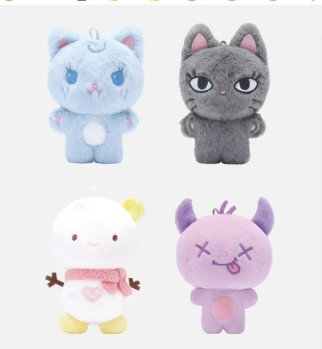 10cm Kpop DRAMA KARINA Same Plush Ning Winter Cartoon Cute White Snow Man Soft Animals Dolls Keychains Key Rings Bag Pendants