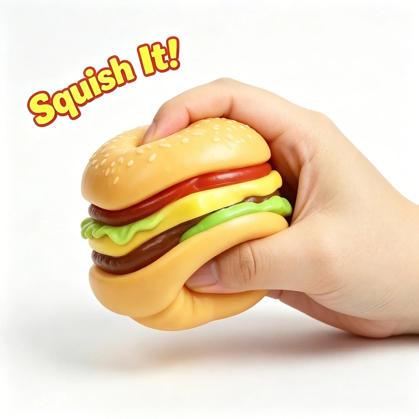 In Stock Schylling NeeDoh Burger Squishy Fidget Toy, Calms Mood, Offers Sensory Relief & Eases Anxiety, Non-toxic and Safe