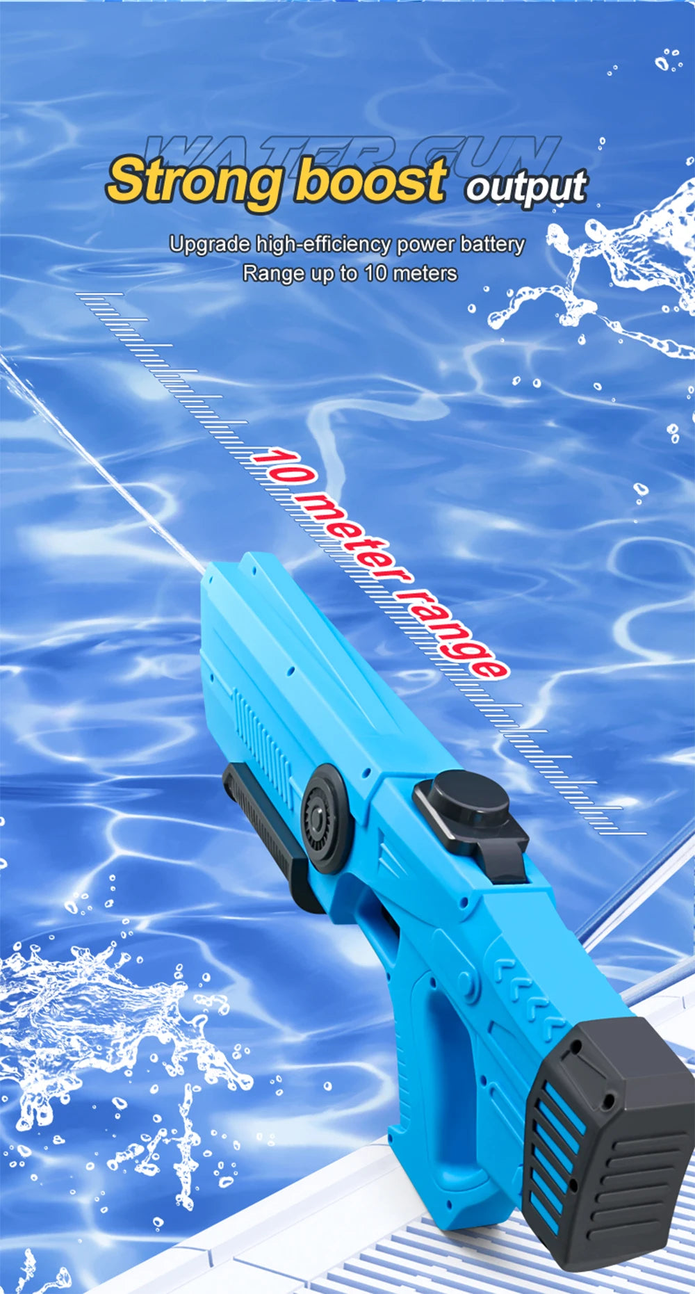 Children's Fully Automatic Water Storage Gun Large Capacity Electric Water Absorbing Toy Gun Summer Outdoor Water Toy Gift