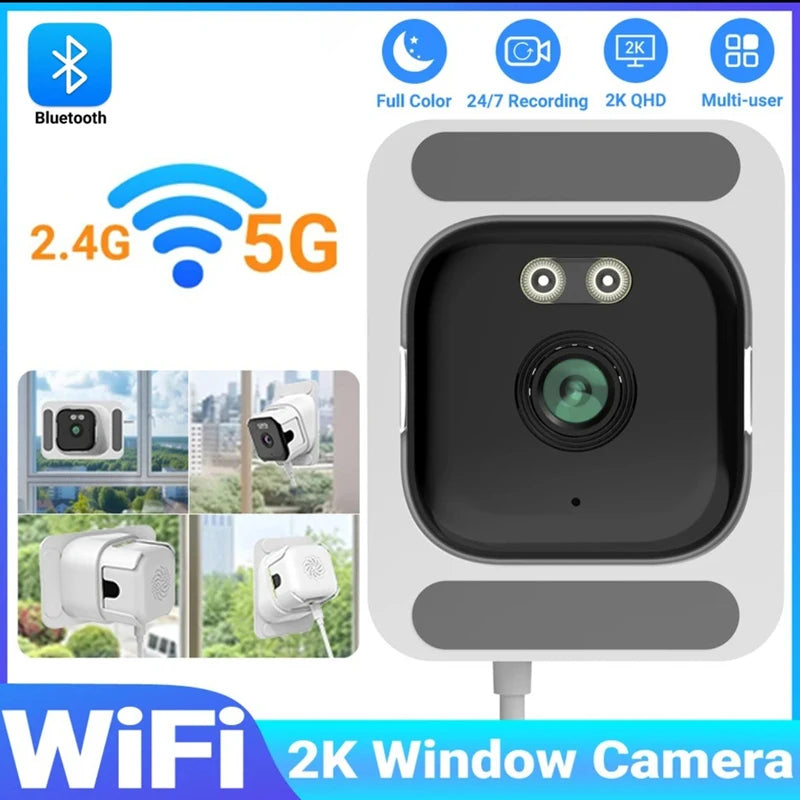 3MP Resolution Window Mini Camera Full-Color Night Vision ThroughWindow Camera Replaces Outdoor Cameras 2.4/5GHz WiFi Camera