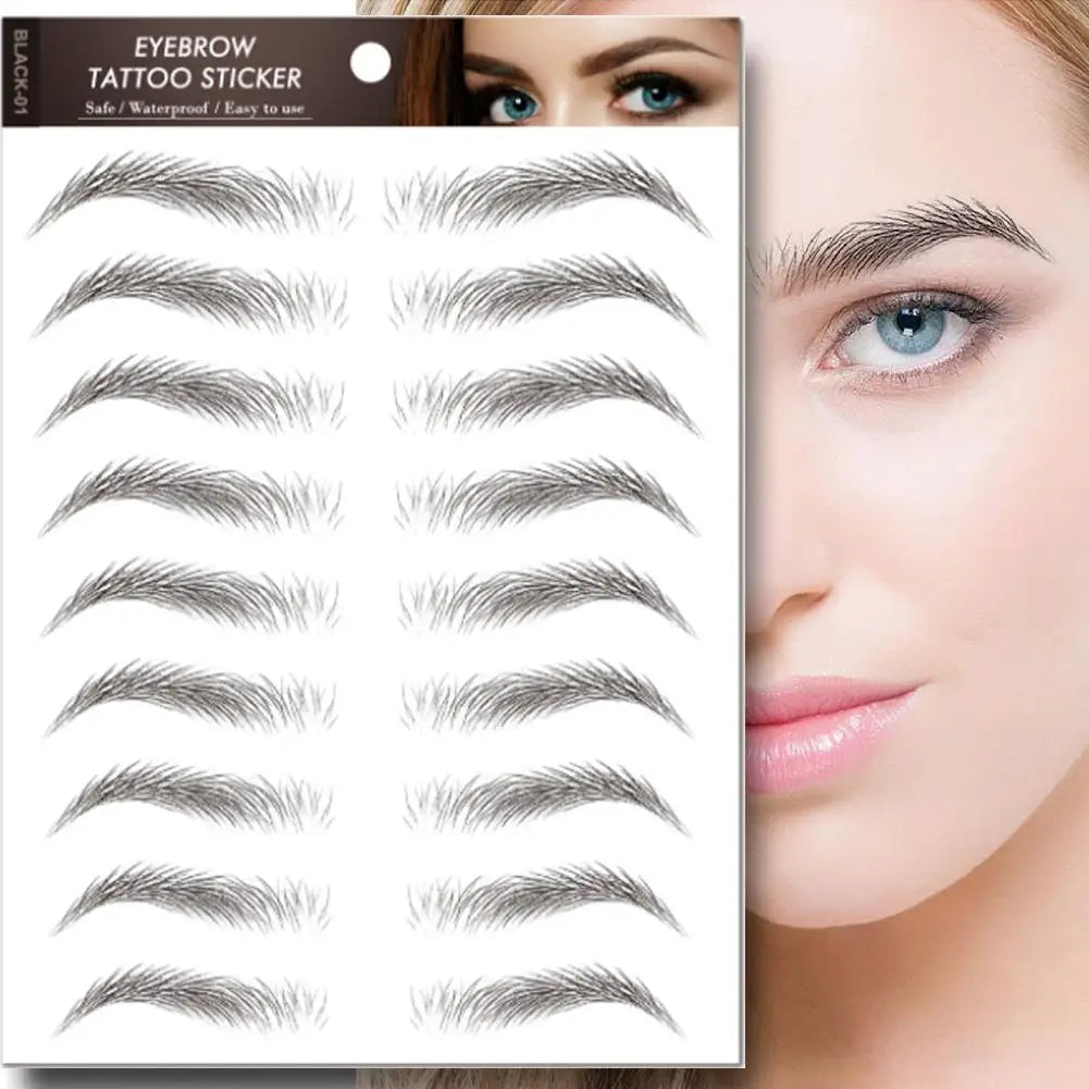 6D Hair Like Eyebrows Stickers Makeup Waterproof Eyebrow Eyebrow Long Natural Hair-liked Authentic Eyebrow Tattoo Sticker