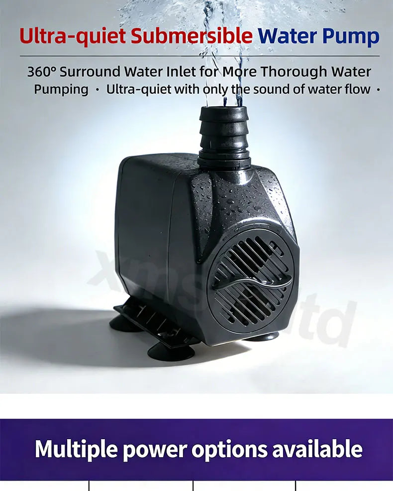 AC220V Multi-functional Silent Aquarium Submersible Pump, Landscape Large-flow Water Spray Pump,Fish Pond Water Circulation Pump