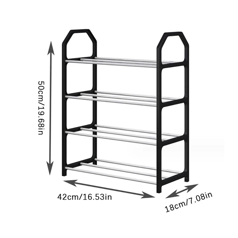 5-Tier Dustproof Shoe Rack, Easy Assembly Footwear Storage Shelf for Home Entryway Dorm Apartment