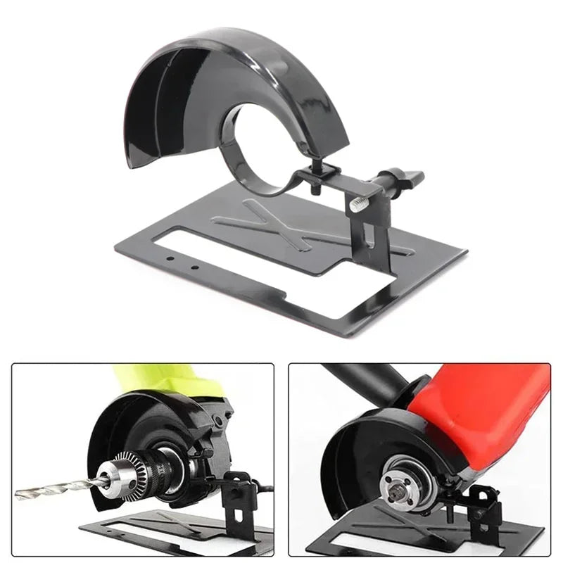 4 Inch Angle Grinder Safety Protective Cover Safety Covers+ Angle Grinder Base Holder Bracket Set for DIY Woodwoking Tools