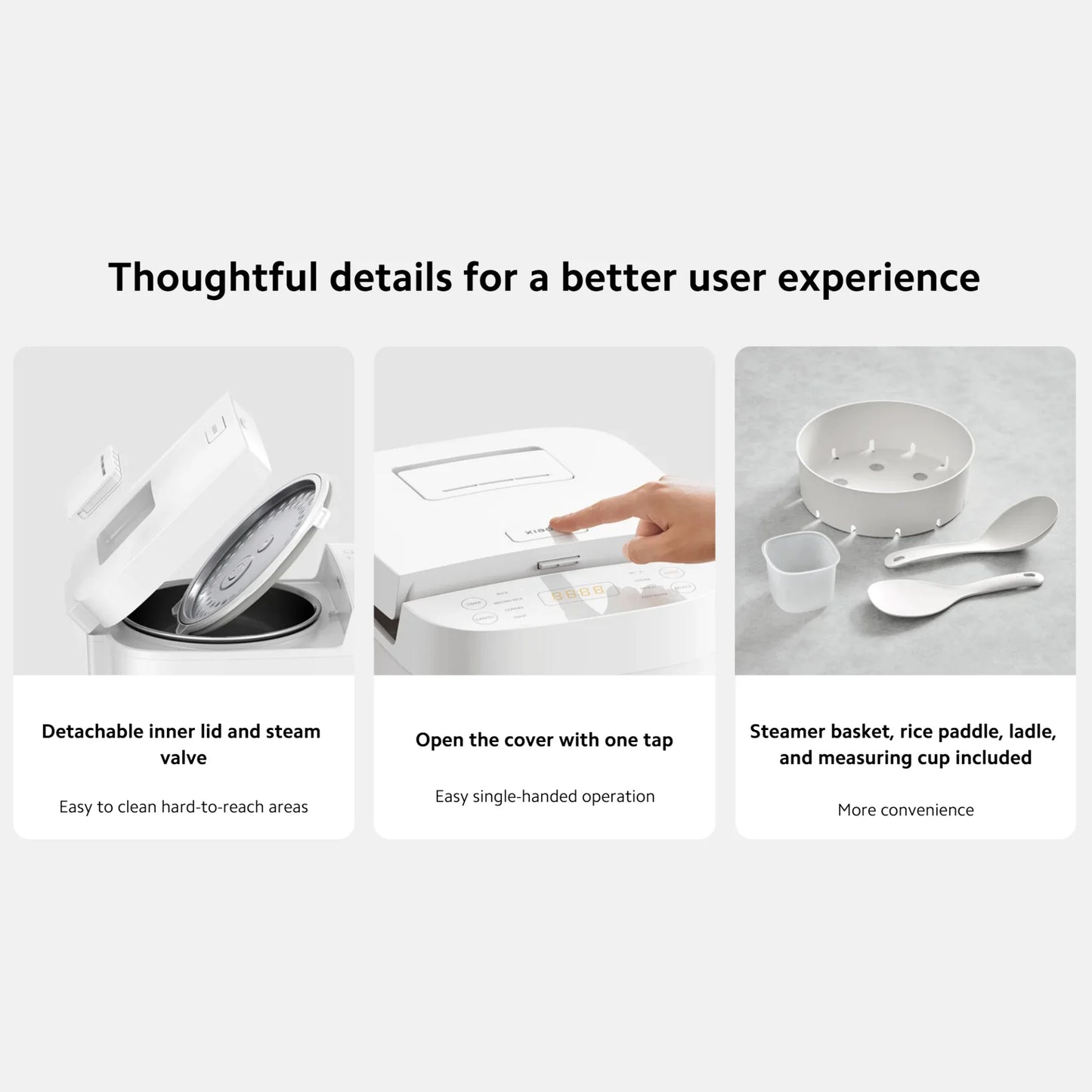 Xiaomi Smart Multifunctional Rice Cooker 3L, Non-stick Interior 24-hour Delay Timer and 12-hour Keep Warm Feature App Control