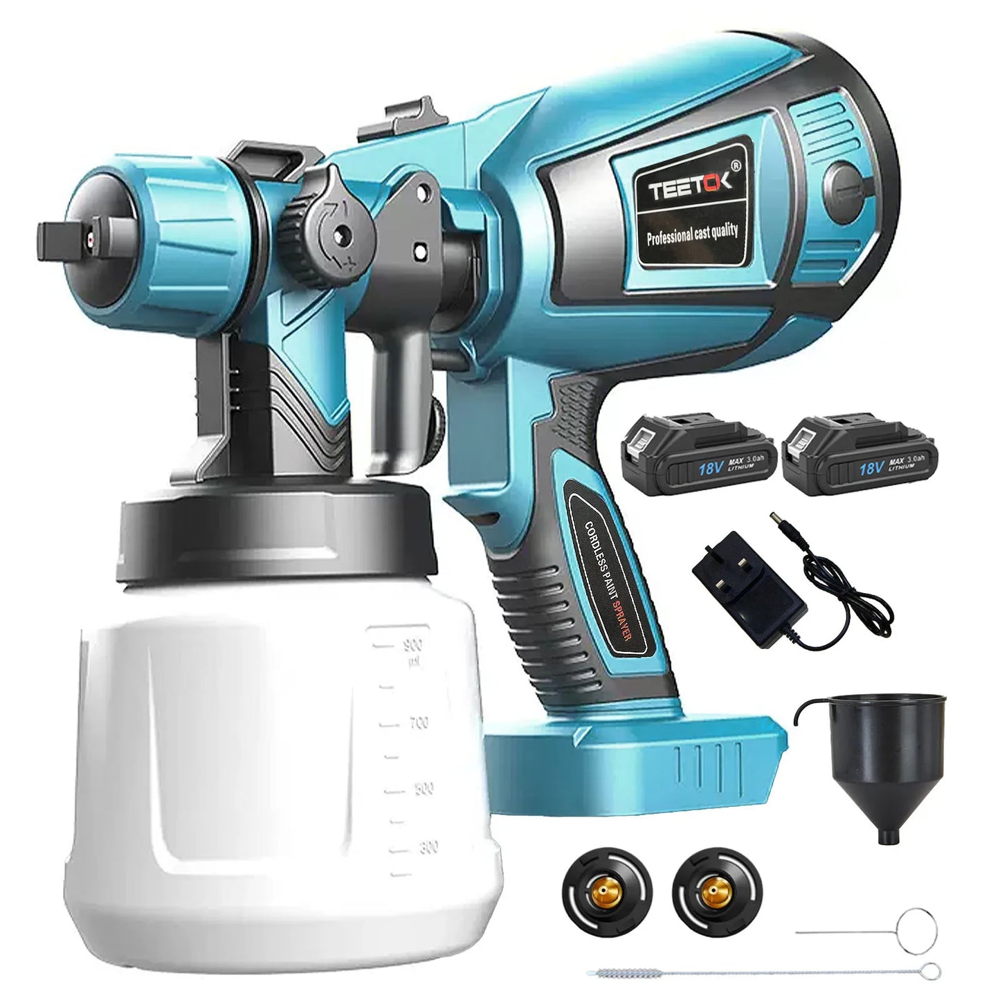 Cordless Paint Sprayer for Makita 18V 2pcs Battery Mini Paint Sprayer 1000ml Tank for Walls Ceilings, Fence, Wood