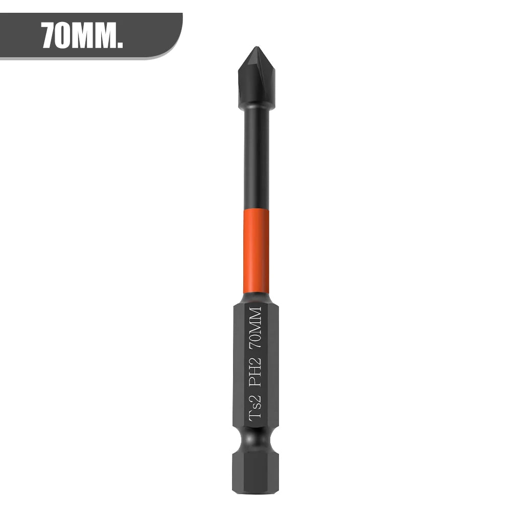 Strong Magnetic Batch Head PH2 Cross Screwdriver Set Impact Drill Bit Screw Alloy Steel Non-slip Cross Screwdriver 25-150mm