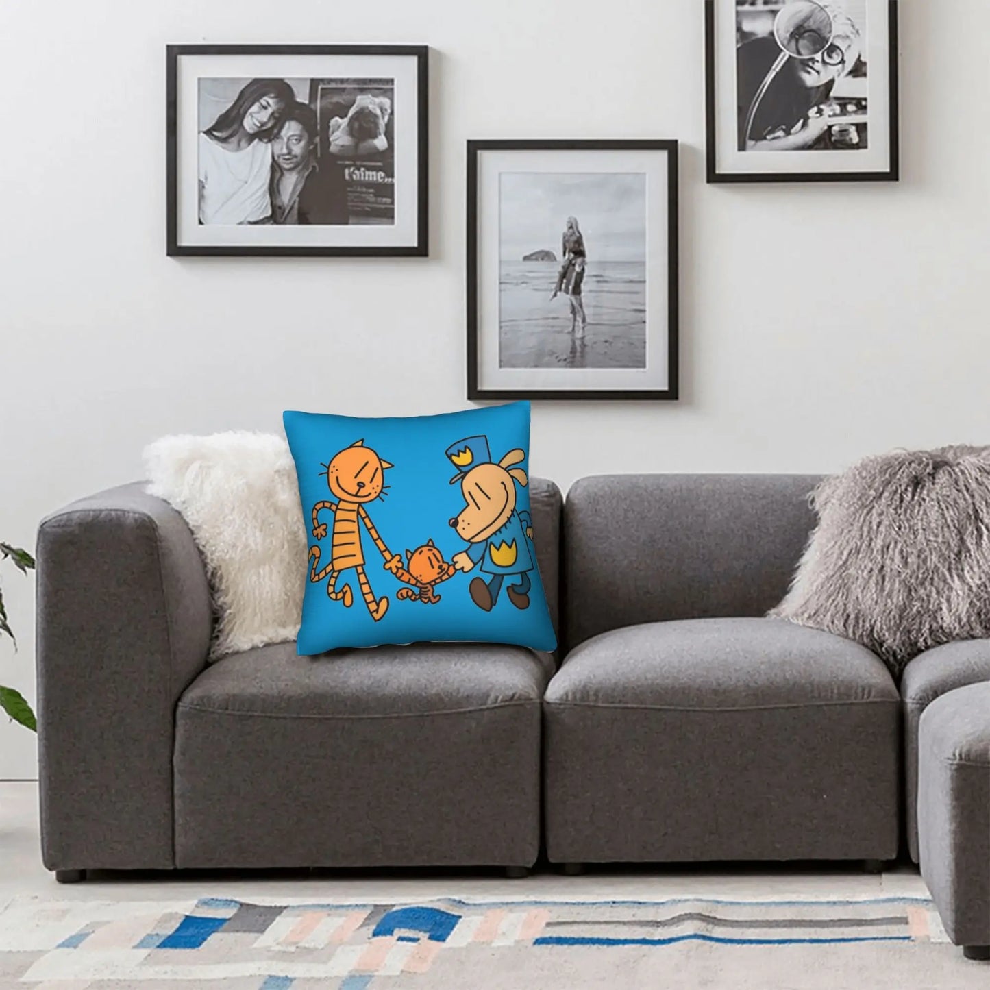 DogMan Petey the Cat x Dog Man Pillowcase Double-sided Printing Fabric Cushion Cover Decor  Pillow Case Cover Bed Zipper 40*40cm