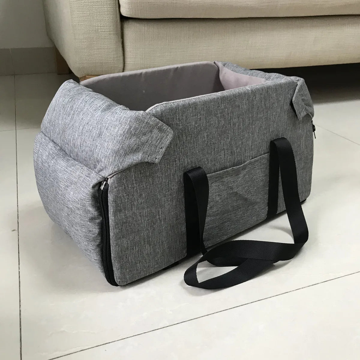 Pet Products Portable Console Booster Dog Car Seat & Carrier for Small Dogs & Cats,Car Seat for Center Car Armrest Safety Tether