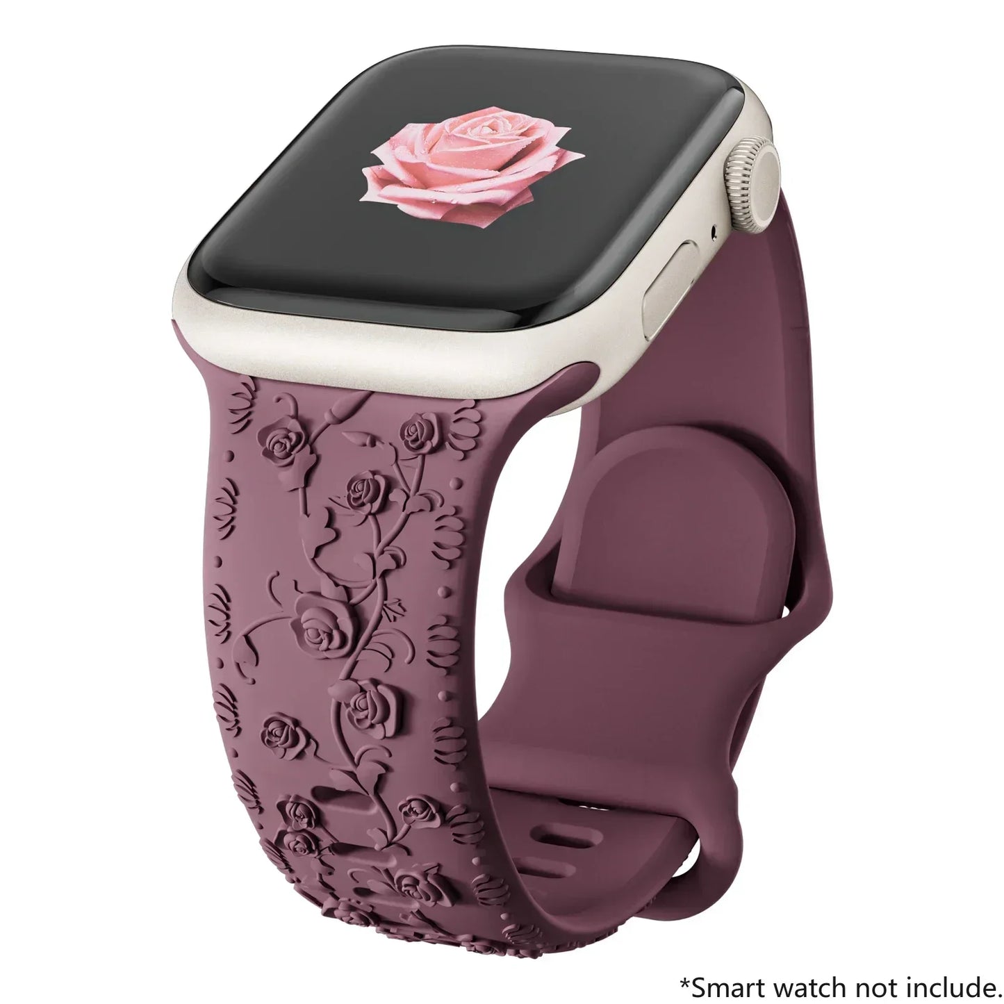For Apple Watch Band 42mm 41mm 40 45mm 49mm 44mm Floral Engraved bracelet correa for iwatch series11 10 9 7 SE 6 8 Ultra 2 Strap
