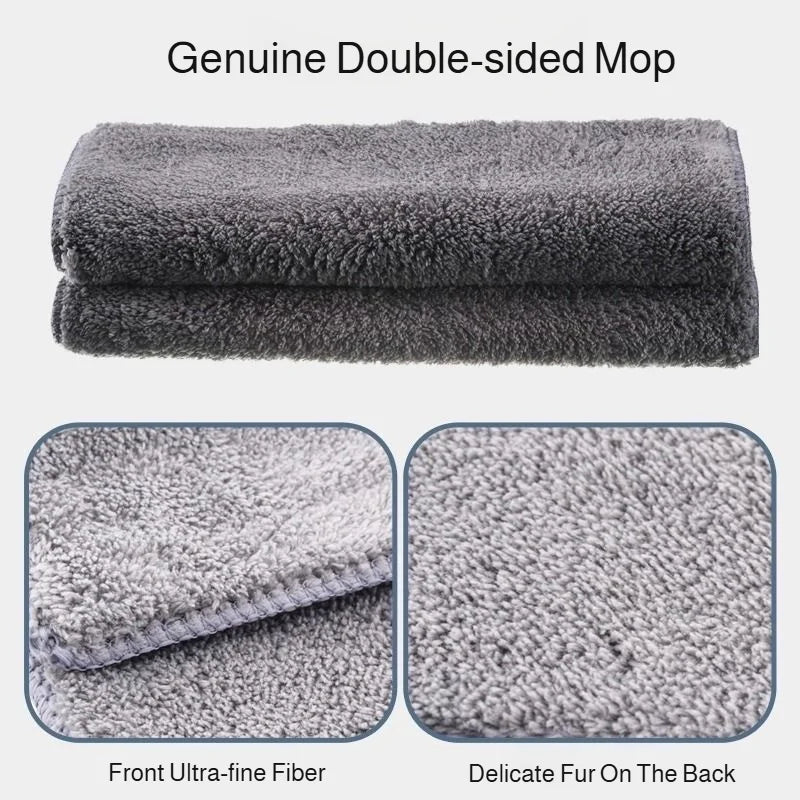 Lazymen Steel Clamp Flat Mop No Hand Wash Needed Floor Cleaning Tool Home Use Stainless Steel Pole Fine Fiber Cloth Dust Pusher