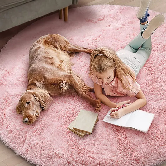 Super Soft Plush Round Rug Mat Fluffy White Carpets For Living Room Home Decor Bedroom Kid Room Decoration Salon Thick Pile
