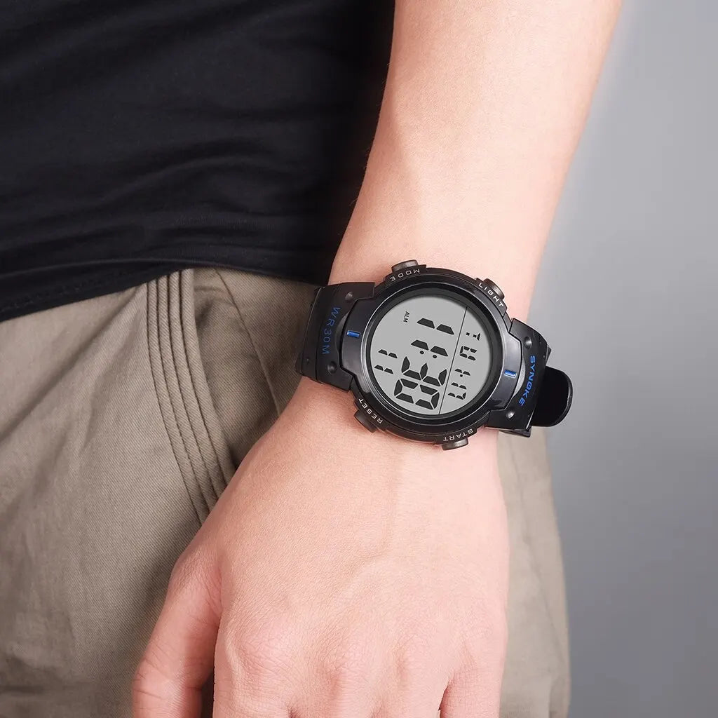 SYNOKE Outdoor Sport Watch 30M Waterproof Digital Men Fashion MultiFunction Waterproof Digital Watch Men