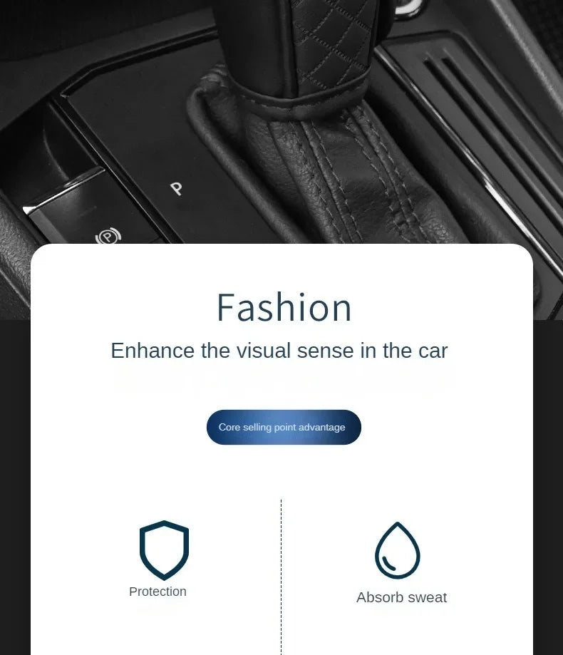 High Quality Car Shift Handle Cover PU Leather Non-slip Wear-resistant Universal Car Automatic Gear Sheath Car Decoration