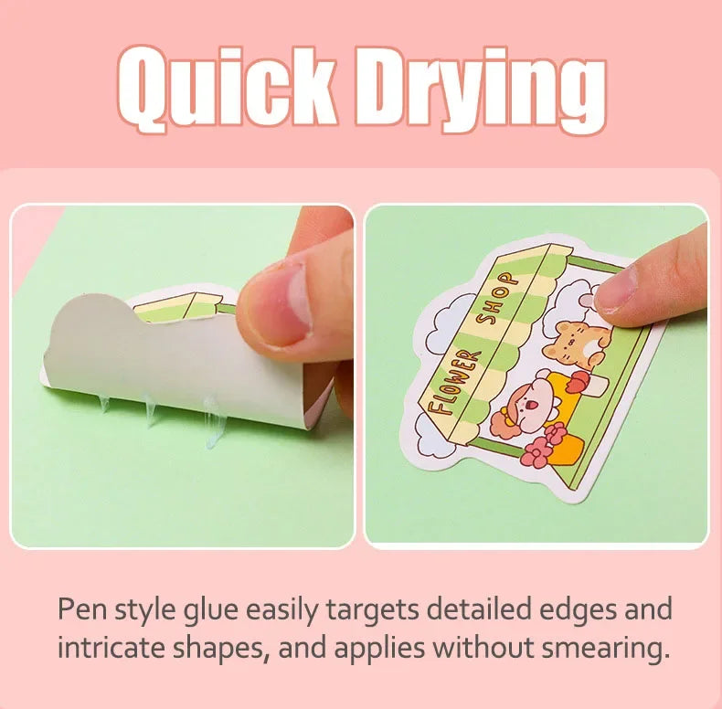 Candy Color Glue Pen Handbook Dispensing Pen Quick-Drying Dot Gule Stick DIY High Viscosity Glue School Office Supplies