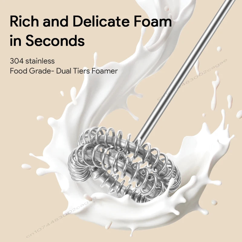 HOT  Electric Milk Frother + Egg Beater Wireless Type-C Charging 3 Speeds Mini Handheld Foam Maker Coffee Whisk Cooking Tools