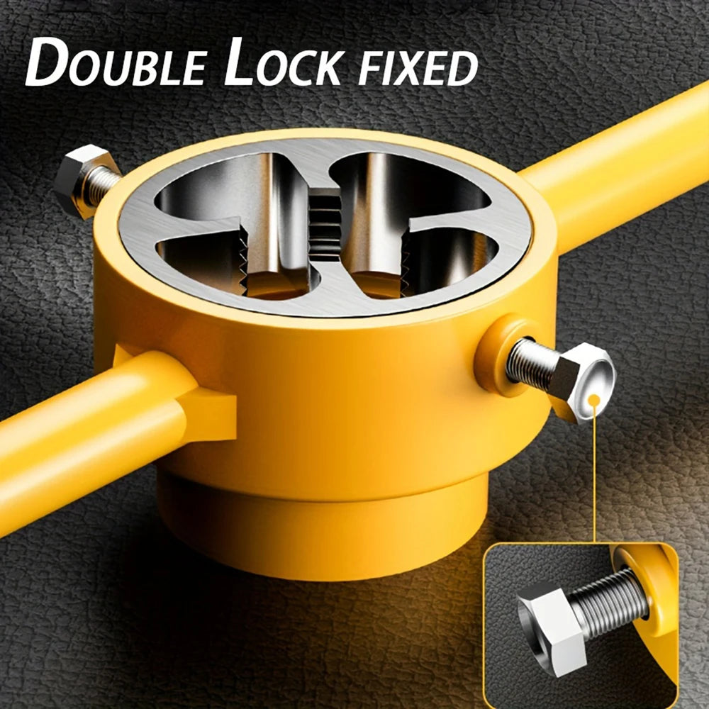 6PCS Plastic Pipe Thread Die Kit 1/2" 3/4" 1" 60° Taper Pipe Plumbing Thread Tools Water Pipe Die Tap Wrench Set PVC/NPT Manual