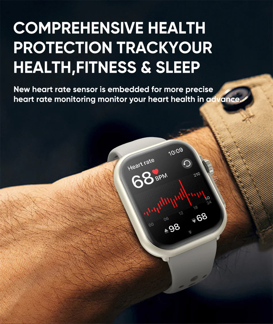 Watch Ultra K62 Men Women 1000mAh AMOLED 100+Sport Heart Rate HD Bluetooth Call GPS Track Waterproof Smart Watch For iOS Android