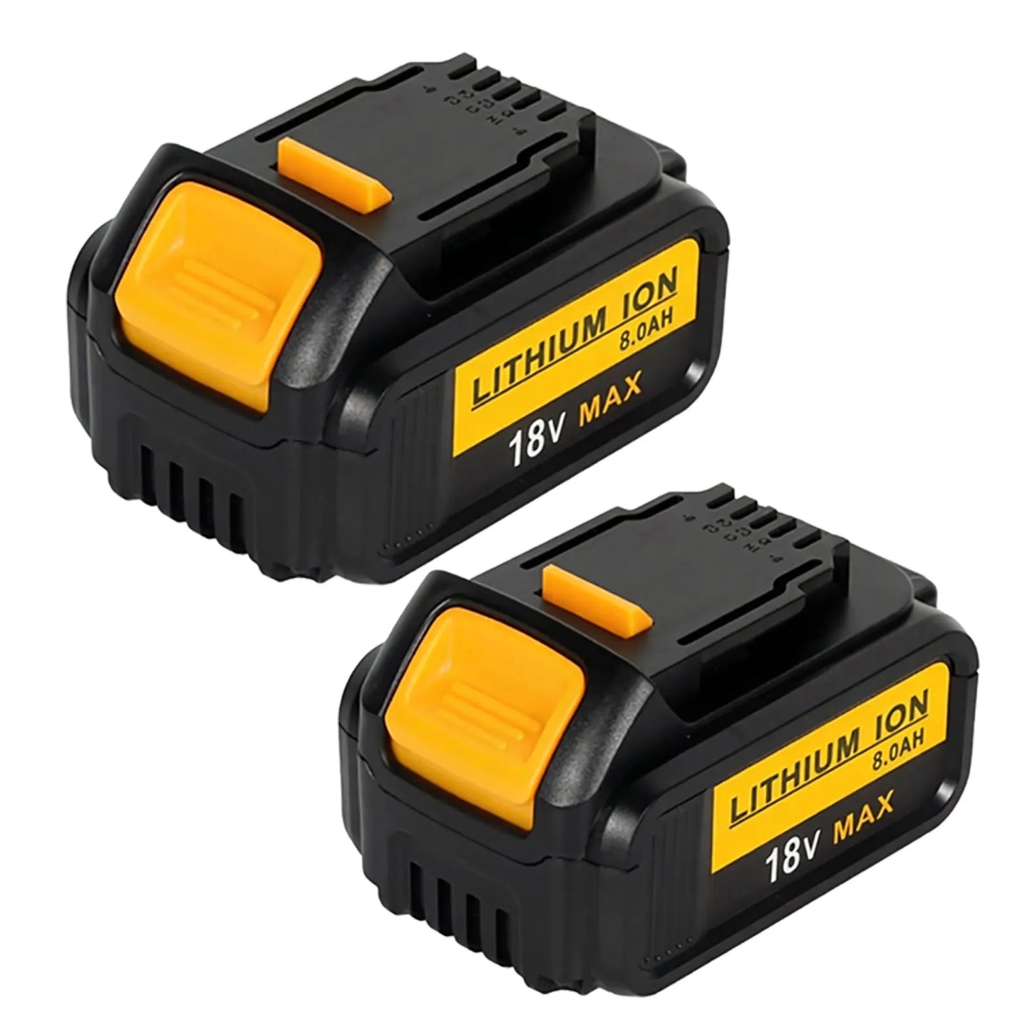 2Pack 18V 8.0Ah Li-Ion Replacement Battery for Dewal Pin Cordless Power Tools, Compatible with 18V Slide Style Tools