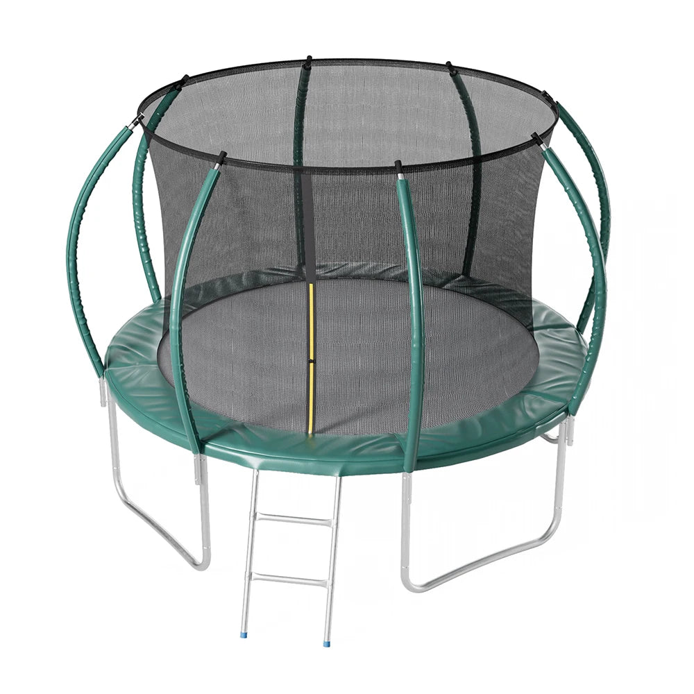 【Breeins】Outdoor Enclosure Trampoline with Ladder Exercise Workout Rebounder Sport Trampoline Handle Adults Jumping Training