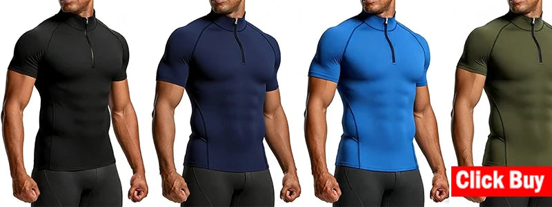 2026 Compression T Shirt Men Summer Sportswear Running T-shirt Elastic Quick Dry Sport Tops Tee Athletic Gym Workout Shirts Men