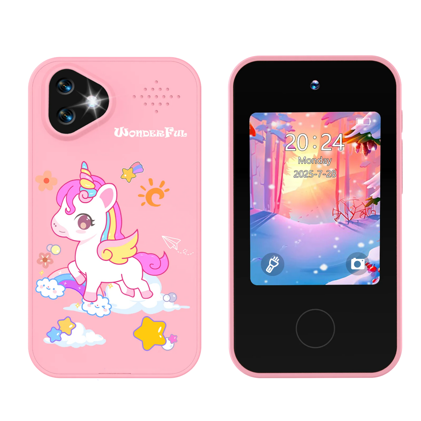 Kids Smart Phone Toy with Dual Camera Educational Games Music Player Safe Mode Best Birthday Gift HD 1080P Kids Camera Toys