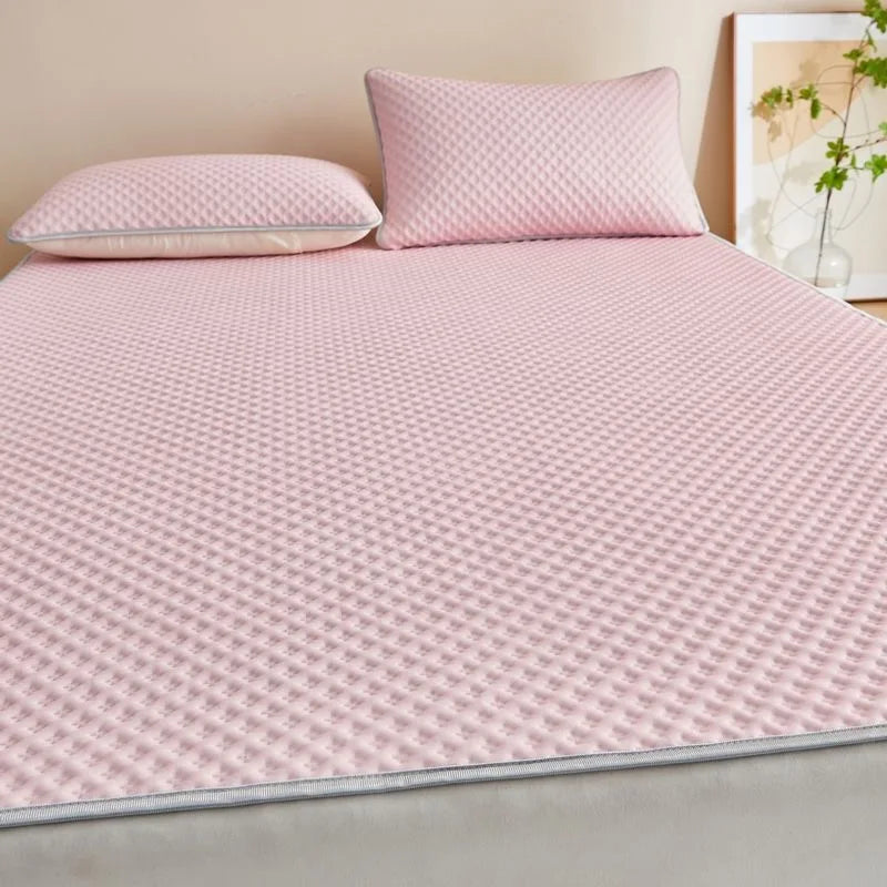 Breathable Cooling Mattress Comfortable Washable Ice Silk Bed Mat Pad Soft Skin-friendly Summer Sleeping Mat Household
