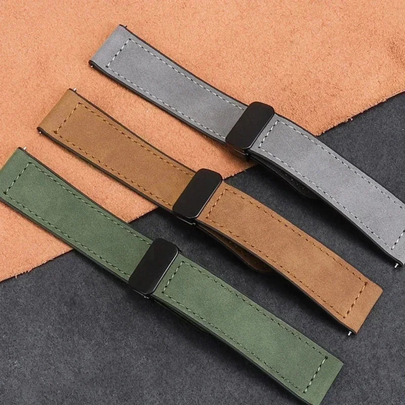 Leather+Silicone Strap For Omega X Swatch Joint MoonSwatch 20mm 22mm Magnetic Band For Xiaomi Watch S4 S3 S2 S1/Huawei GT2 3 4 5