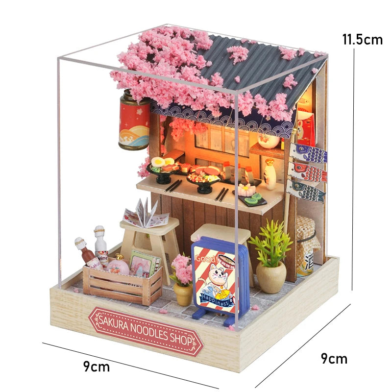 Wooden Mini Doll House Assembled Model Building Small House Kit 3D Puzzle Toys Bedroom Decoration With Furniture Gifts Dollhouse