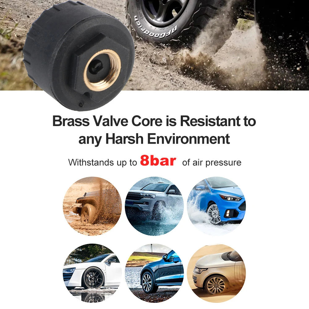 Tire Pressure Monitoring System Temperature Warning New C External Battery Version Sensors Solar TPMS Car Tyre Pressure Monitor