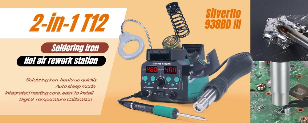 Silverflo Electric soldering iron Kit Set 100W LCD Digital Display Adjustable Temperature Soldering Iron 220V/110V Welding Tools