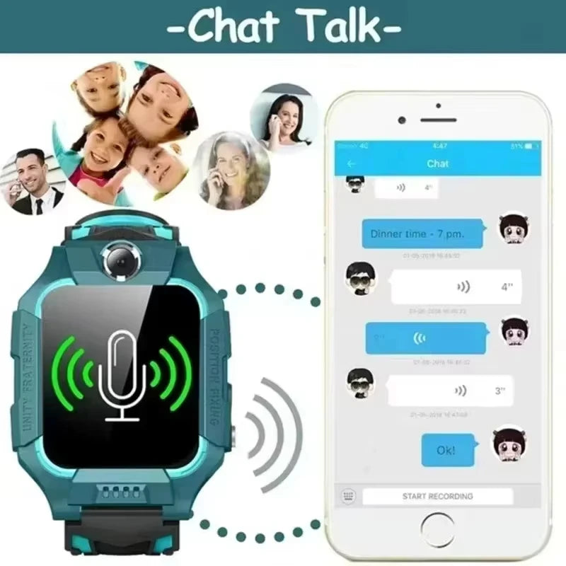 Lenovo 4G Kids Smart Watch 8K Camera SOS GPS Tracker Sim Card Call Waterproof Child Watch for Boys Girls Birthday Gift Android