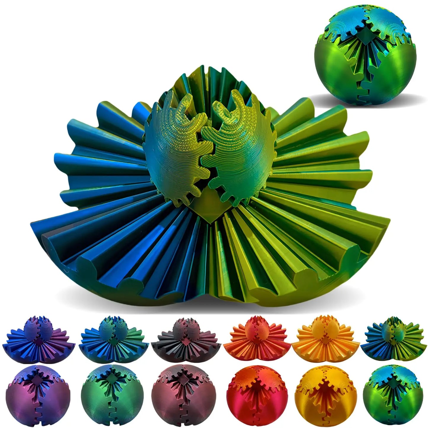 Gear Ball 3D Printed Spin Ball Cube Sphere Fidget Toy for Stress Anxiety Relief Stress Sphere Desk Toy for Adults Kid Gift