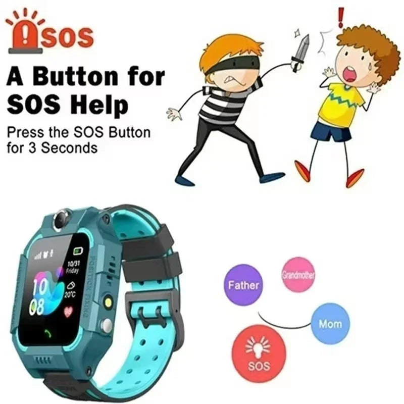 Lenovo 4G Kids Smart Watch 8K Camera SOS GPS Tracker Sim Card Call Waterproof Child Watch for Boys Girls Birthday Gift Android