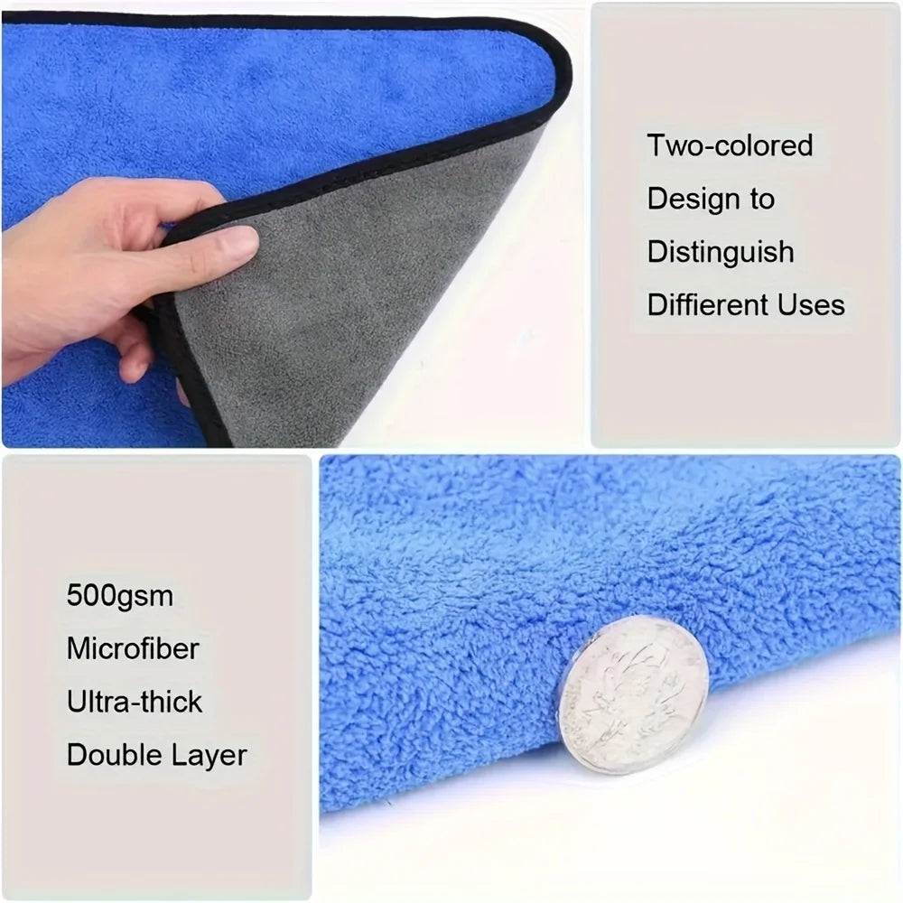 1-10pcs Microfiber Car Cleaning Towels Ultra Absorbent Car Drying Cloth Auto Detailing Washing Towel Father's Day Gift For Dad