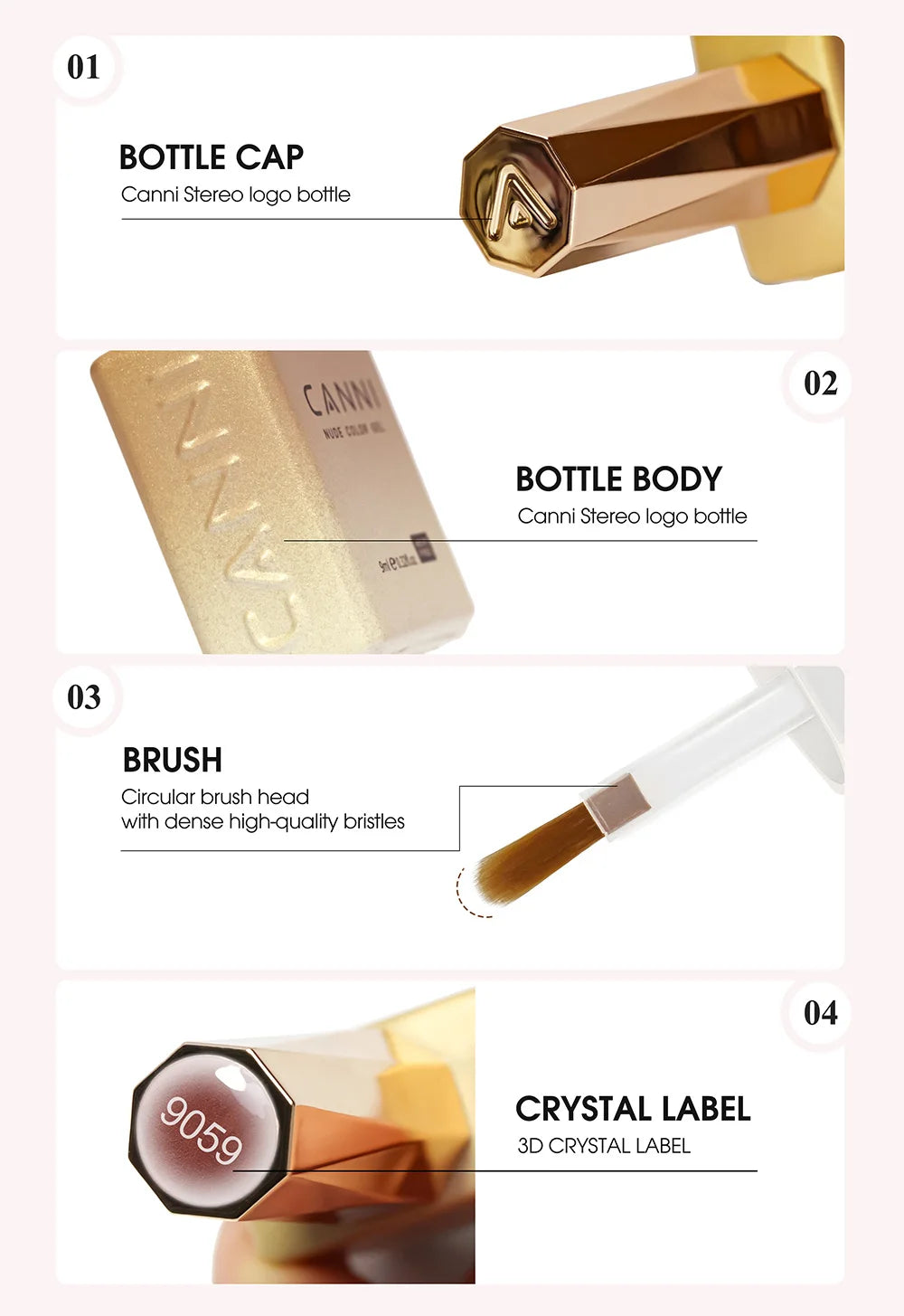 Canni Nail Gel Polish Jelly Nude Color HEMA FREE TPO FREE 9ml Transparent Semi Permanent Natural Nude French Nail Gel Lacquer