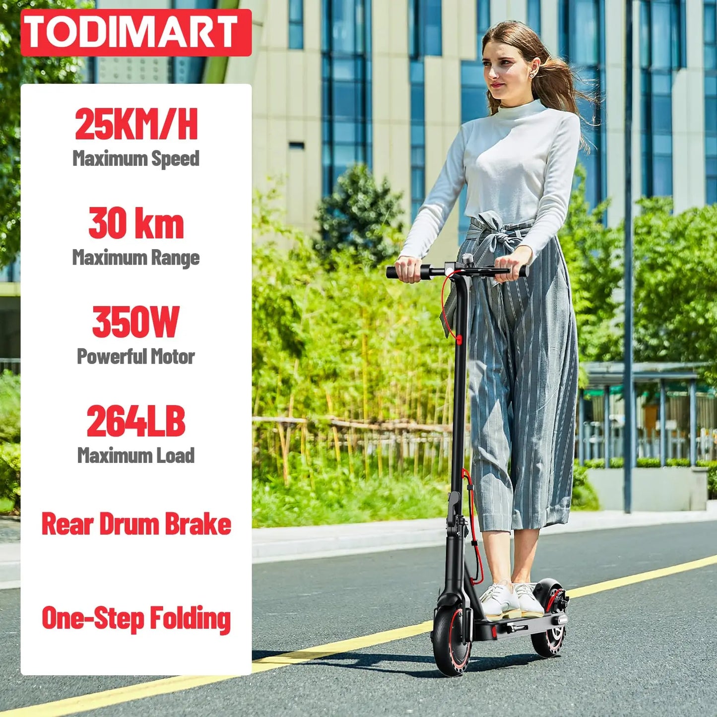TODIMART T3 Electric Scooter 350W 7.5AH 36V 25KM/H Foldable E Scooter battery 8.5 inch Wheel EScooter For Adult Children