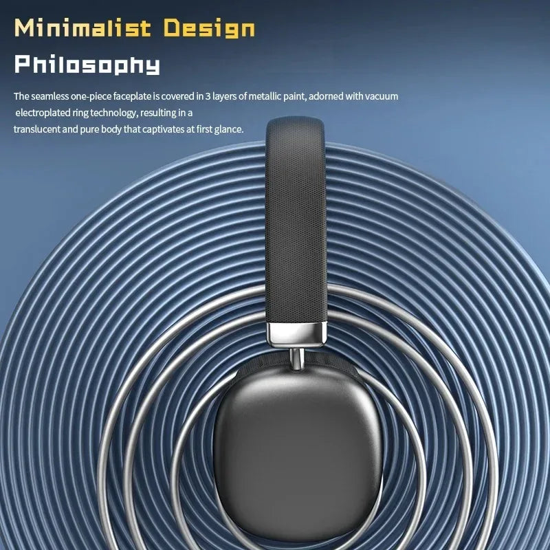 Fabric Headband Over-Ear Headphones Wireless Stereo HiFi Headset Adjustable Metal Rod Outdoor Music Noise Cancelling Earphones