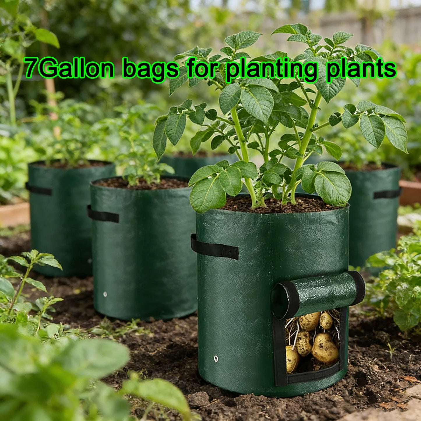 50PCS 7 Gallon Grow Bags for Vegetables Plants with Handles Pots for Plants Form for Garden Flower Pots for Outdoor &Living Room