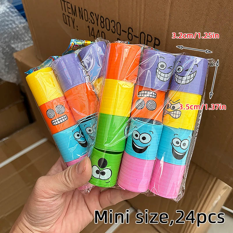12/24 Rainbow Magic Springs Circle Toys Kids Birthday Party Favors Guests Giveaway Small Gifts Pinata Fillers Flexible Funny Toy