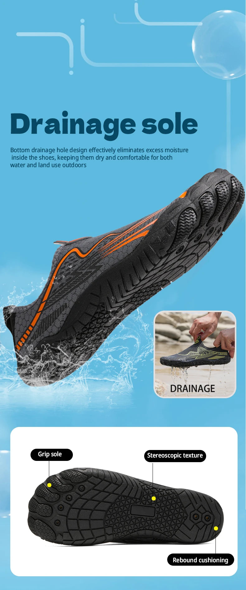 Summer Quick-Drying Beach Water Shoes Unisex Swimming Aqua Slippers Outdoor Activities Surfing on The Sea Five Finger Sandals