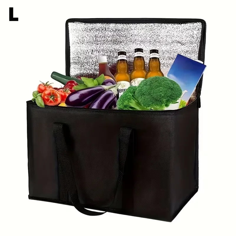 Reusable Insulated CoolerBag PremiumAluminum Foil Thermal Storage Bag Lightweight Portable ZipperLunch Bag for Camping Party Use