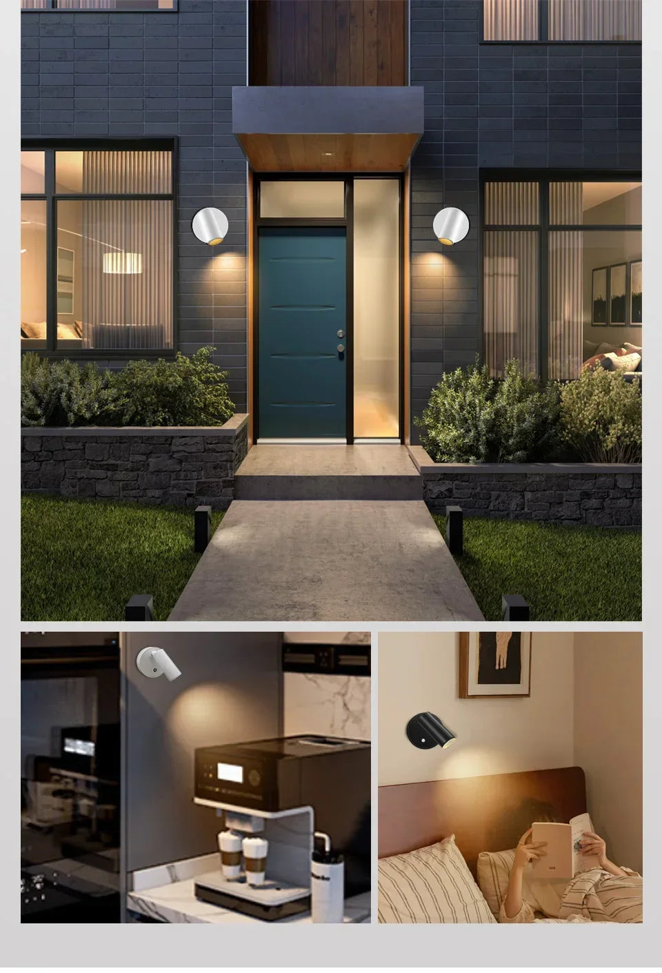 Rechargeable LED Wall Lamp Touch Night Lights Wireless Magnetic Spotlight 360° Rotation For Bedroom Bedside Reading Lighting