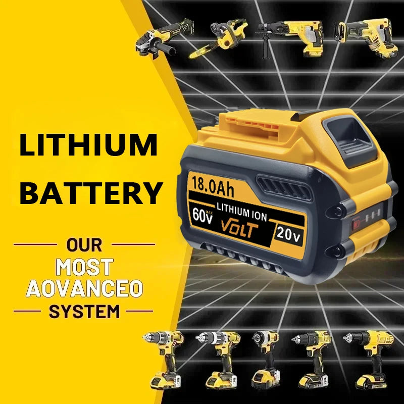 New High-power For DEWALT 20v/60V battery DCB200 DCB205 DCB206  * power tool 18V battery 3AH 8AH 12AH 18AH batteries  DCD805